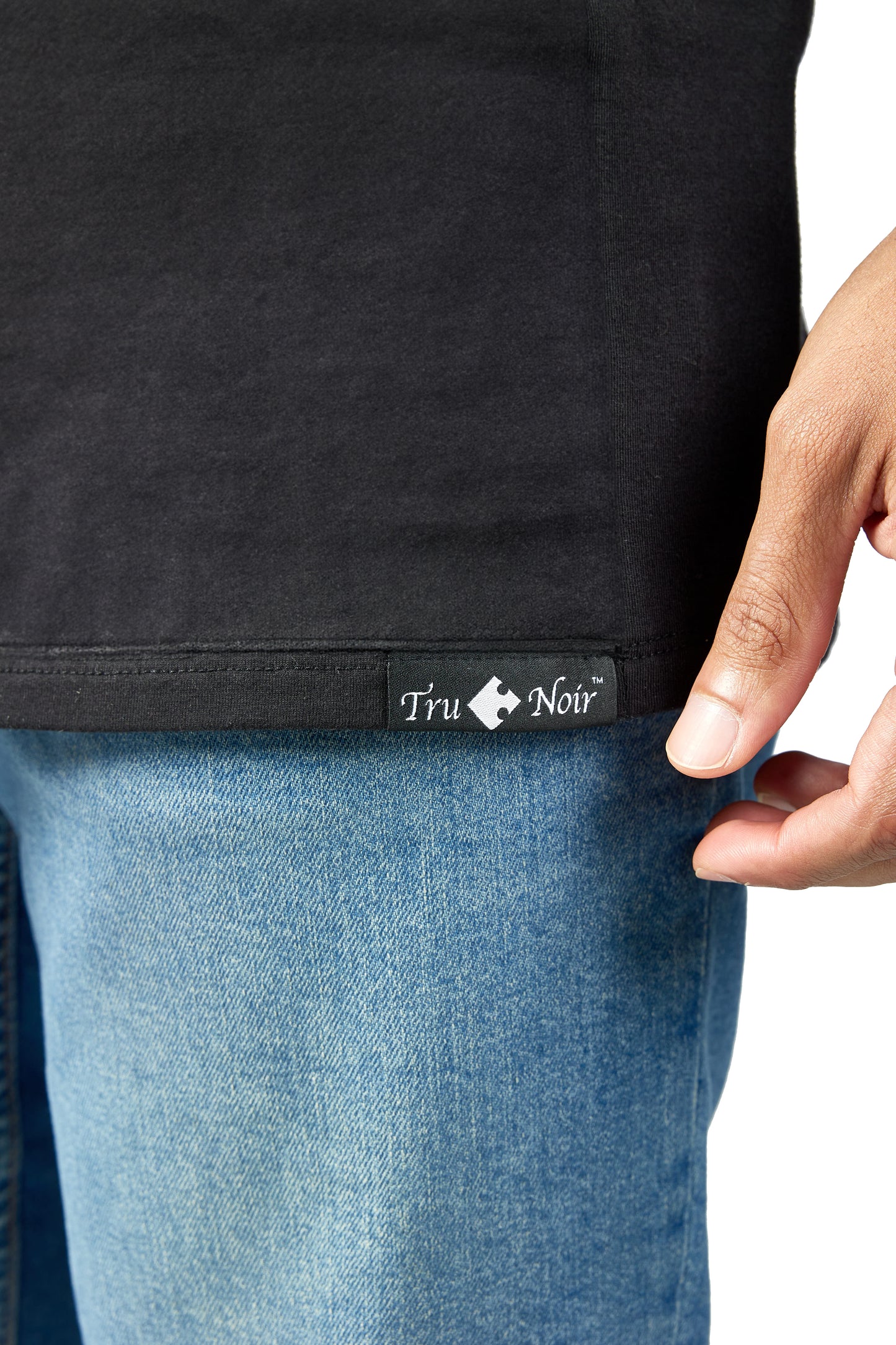 Black tee shirt with hidden side pockets