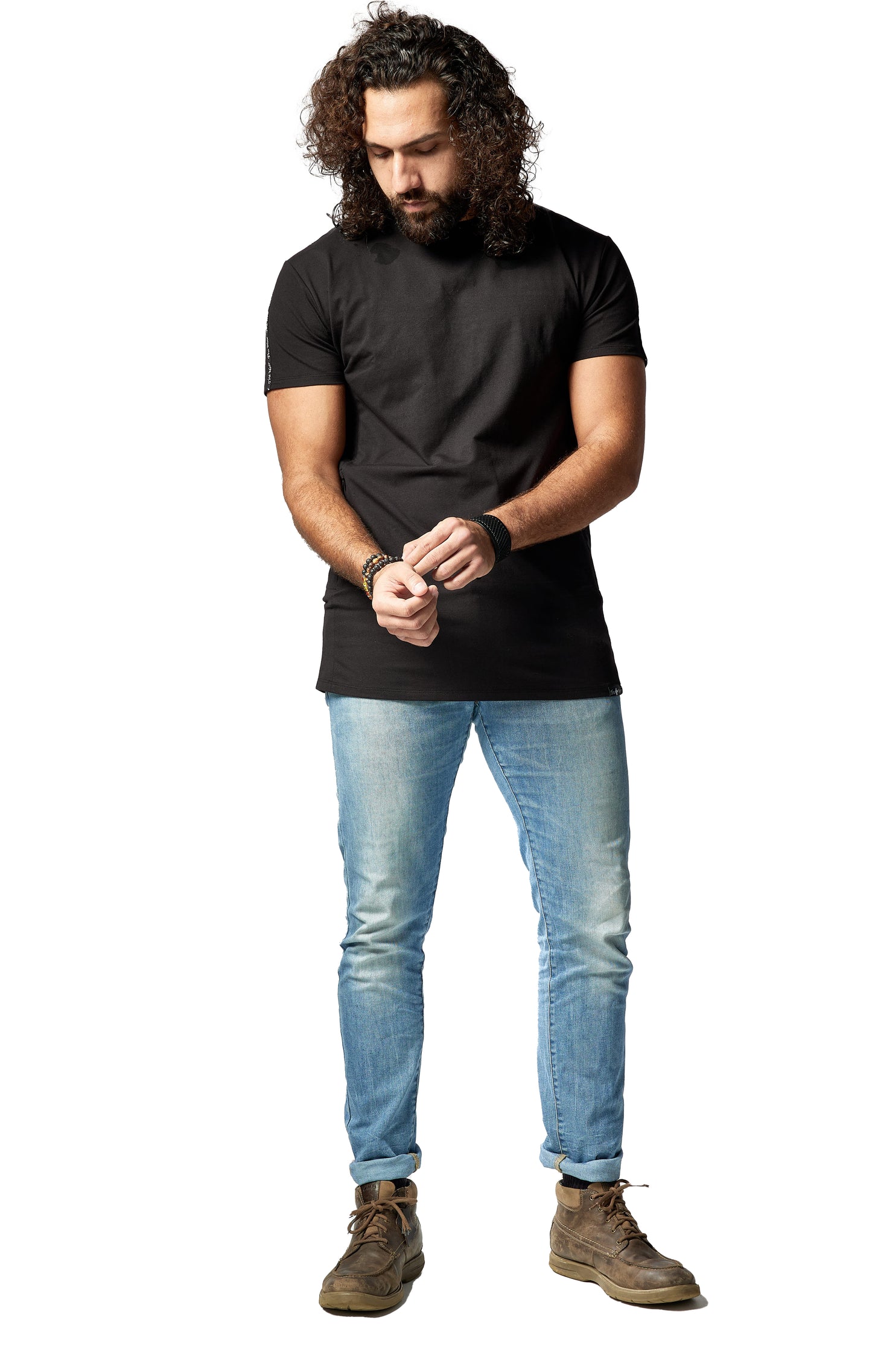 Black tee shirt with hidden side pockets